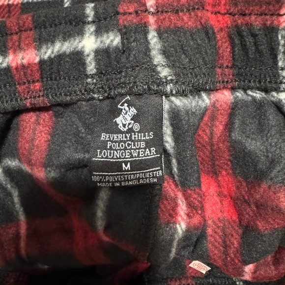 Beverly Hills Polo Club Black and Red Plaid Lounge Pants Christmas 🎄 - Picture 2 of 3